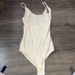 Cream Ribbed Bodysuit